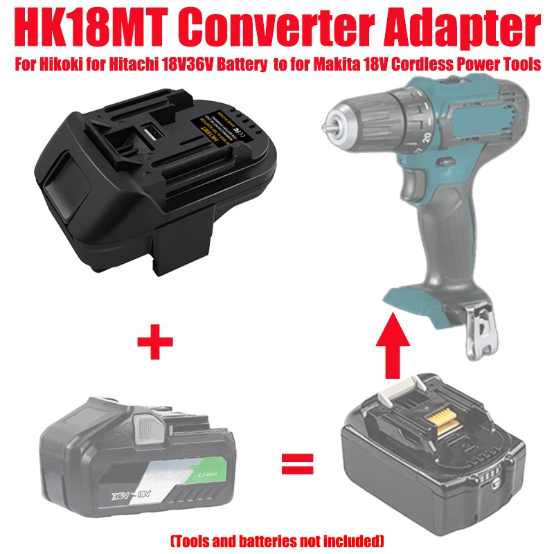 Power Tools Hitachi - Adaptador de Bateria ALASICKA HK18MT para