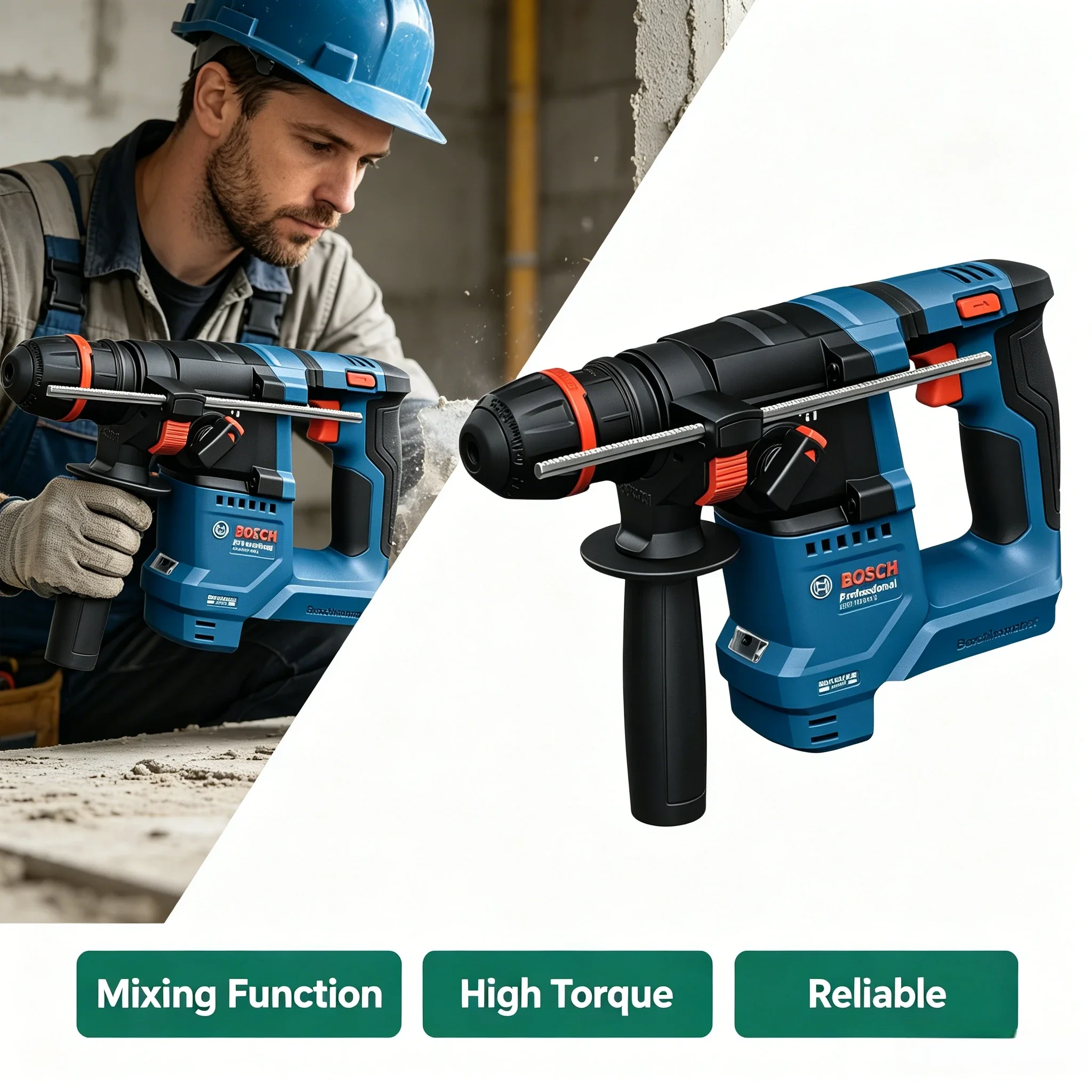 Power Tools Professional - Martelo Rotativo Sem Fio BOSCH GBH