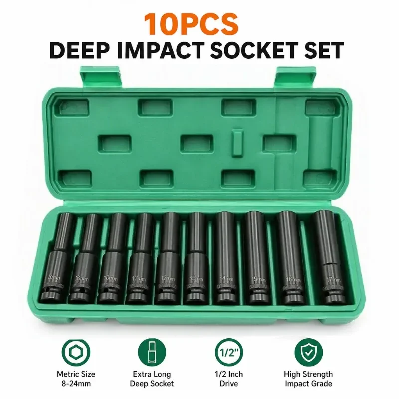 Conjunto de 10 Soquetes de Imp - Power Tools Pneumatic avaliação e preço